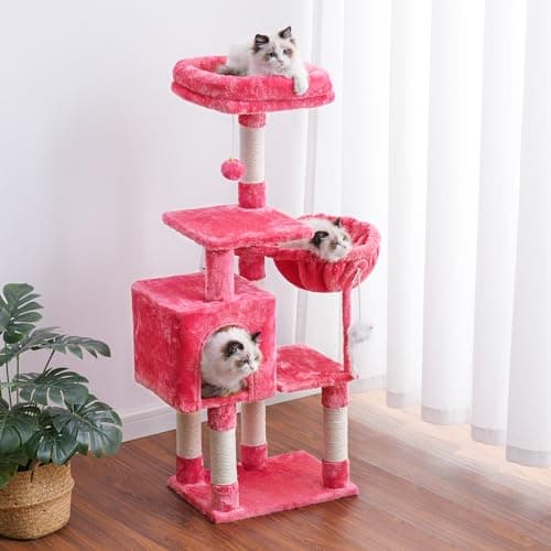 Cat Tower Condo with Toy for Indoor Cats