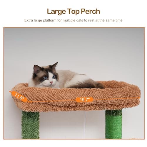 78 Inch Multi-Level Cactus Cat Tower for Indoor Cats with Scratching Board and Caves