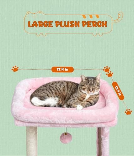 Small Pink Cat Tree for Indoor Kittens