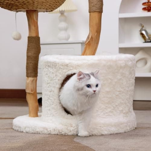 U-Moving 46" Natural Wood Scratching Tree for Large Cats