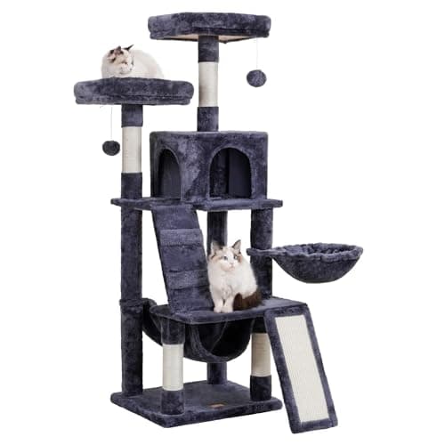 Heybly Multi-Level Cat Furniture Condo for Indoor Cats Smoky Gray HCT014G  
Heybly Cozy Cat Tower with Scratching Board for Indoor Cats Smoky Gray HCT014G  
Heybly Padded Plush Perch Cat Tree for Indoor Cats Smoky Gray HCT014G