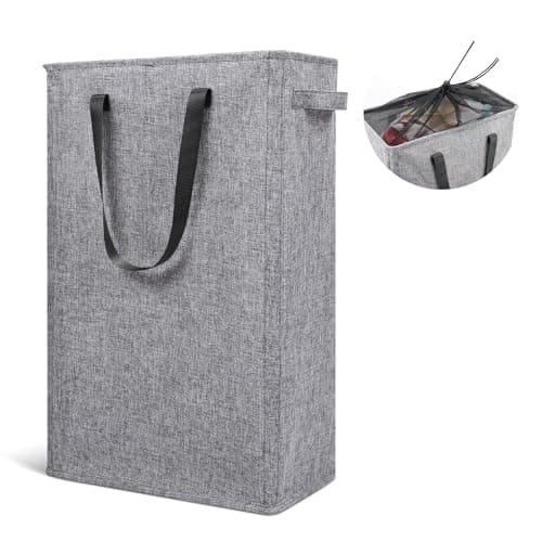 Odonata Slim Collapsible Laundry Hamper Beige 45L — Heather Grey