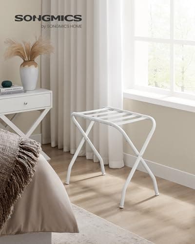 Set of 2 Steel Frame Foldable Luggage Racks for Guest Room