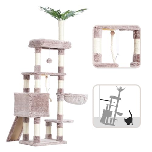 Modern Cat Tree with Multi-Level Perches and Scratching Posts, 65.4 inches - For Indoor Cats