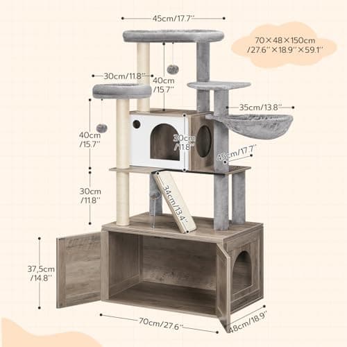 Cat Tree with Litter Box Enclosure for Cat Lovers