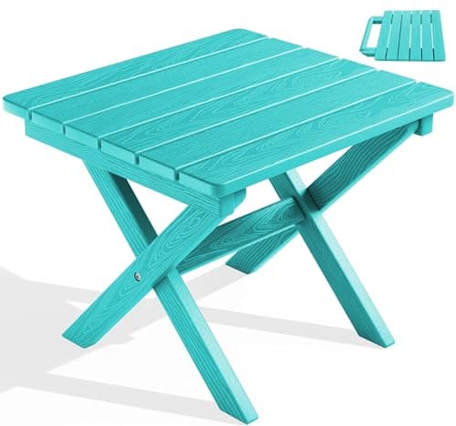 Serwall HDPE Adirondack Portable Outdoor Side Table, Black — Aruba