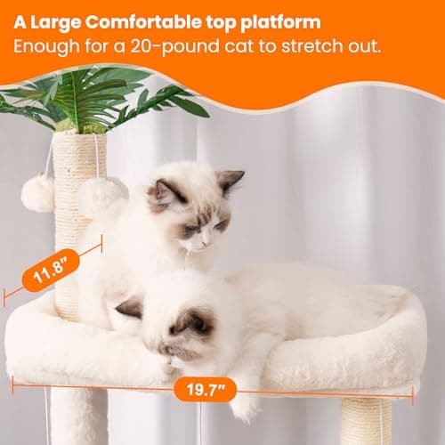 Modern Rustic Gray Cat Tree for Indoor Cats with Self Groomer