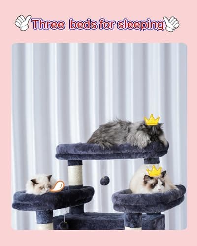 Smoky Gray Large Cat Tree for Indoor Adult Cats GCT030G