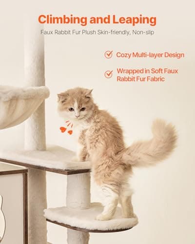 VEVOR 2-in-1 Cat Tree with Litter Box & Multi-Level Tower