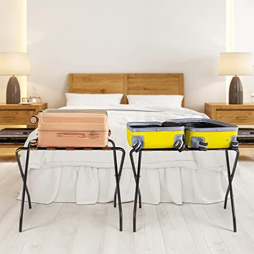 2-Pack Steel Luggage Racks for Extra Space in Guest Rooms & Bedrooms
