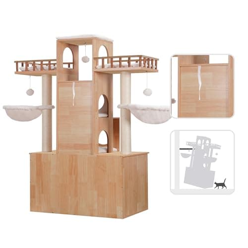 Modern Cat Tree with Litter Box Enclosure for Big Cats