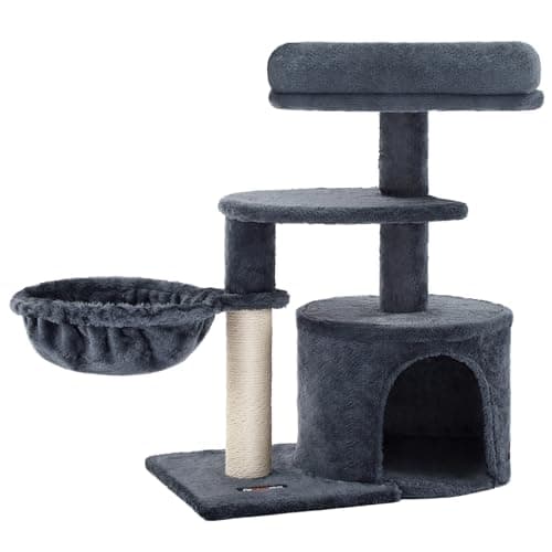 Feandrea Smoky Gray Cat Tree, Large Cat Tower 37.8" Multi-Level Condo — Smoky Gray