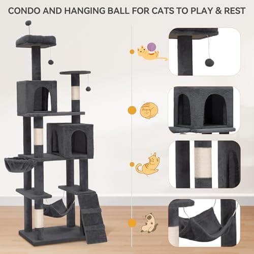 YITAHOME 75in Multi-Level Cat Tree Tower for Indoor Cats