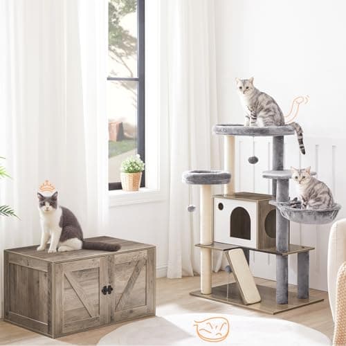 Cat Tree with Litter Box Enclosure for Cat Lovers