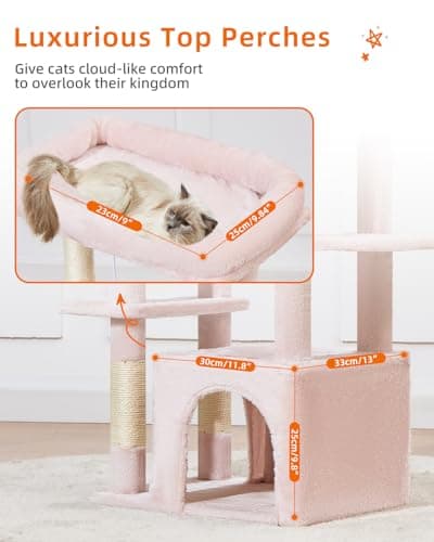 Taoqimiao MS027P Jelly Pink 39.4-Inch Kat Tree for Kittens