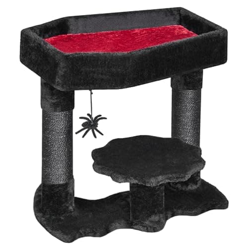 Gothic Cat Tree with Coffin Bed for Indoor Cats - Small Size MMJ91R