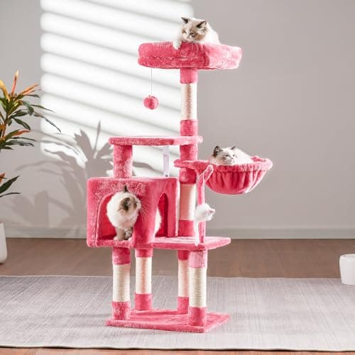 Cat Tower Condo with Toy for Indoor Cats