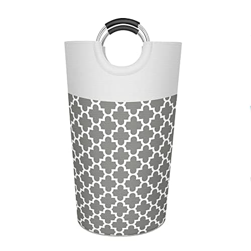 Caroeas 90L Waterproof Laundry Hamper, 13 Colors, Padded Handles, Collapsible Storage — LightGreyS