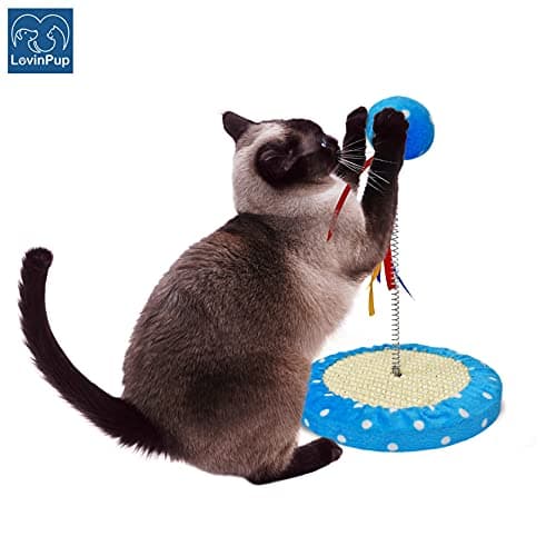 Interactive Cat Tree with Toy Ball & Scratcher, Fun and Entertaining for Cats
