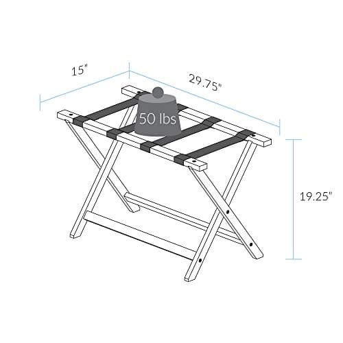 Walnut Heavy Duty 30" Extra Wide Luggage Rack