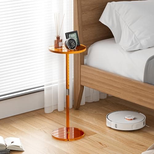 Acrylic Clear Side Table for Small Spaces, Easy Assembly Living Roomecess Office