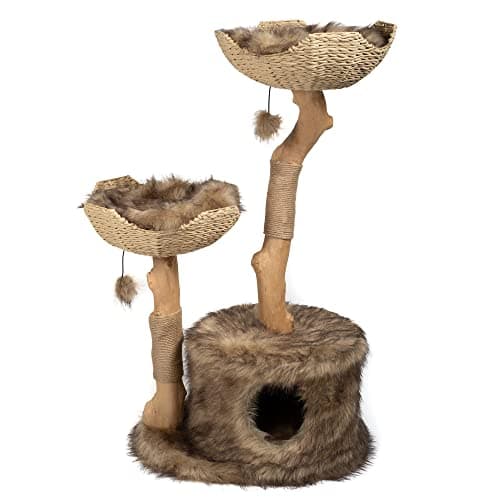 MAU Modern Cat Tree Tower for Large Cats — Brown