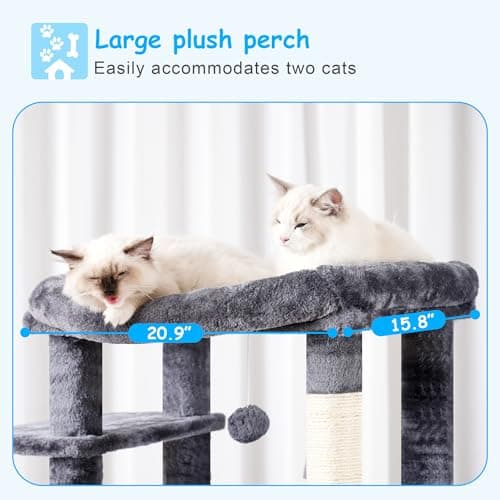 Smoky Gray Multi-Level Cat Tree for Indoor Cats MPJ037G