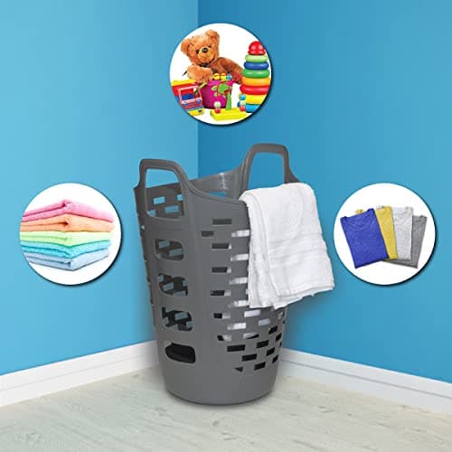 Clorox Flexible Tall Plastic Laundry Hamper - Grey