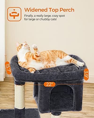 Feandrea Cat Tree with Cat Tower and Condo for Large Cats