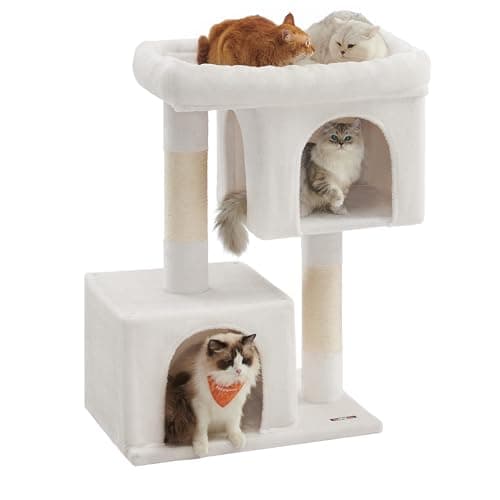 Feandrea Light Gray Cat Tree for Kittens Up to 7 lbs — Cream White