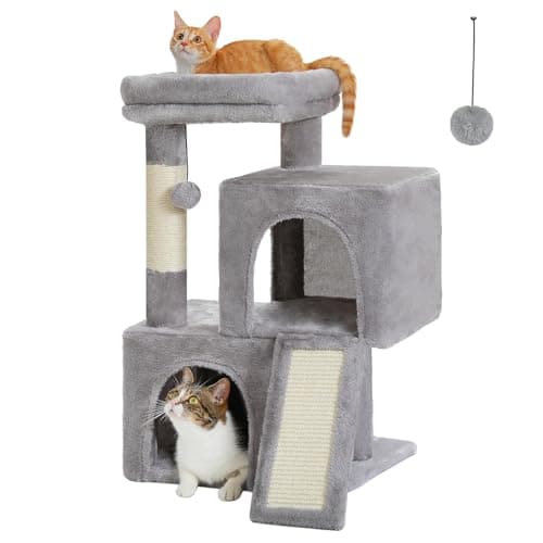 PAWZ Road Cat Tree for Indoor Cats - 30 Inches with Dual Condos