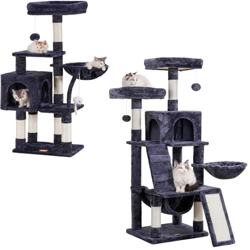 Cat Tree with Toy, Condo, Perch, Hammock, and Scratching Posts