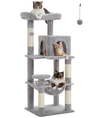 Cat Tree Tower for Small and Medium Cats — 45.7"H Light Grey
