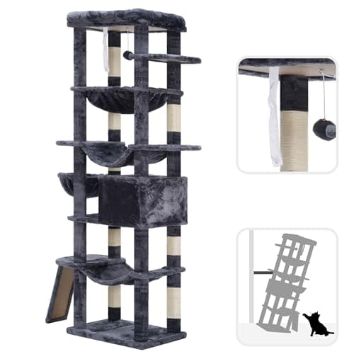Smoky Gray Multi-Level Cat Tree for Indoor Cats MPJ037G