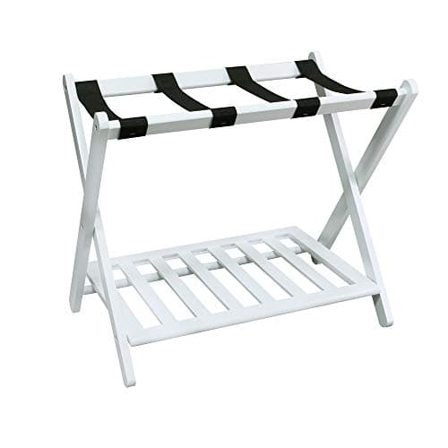 Walnut Solid Wood Casual Home Luggage Rack — White