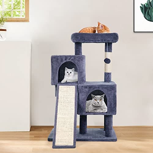 BestPet 36" Indoor Cat Tree with Scratching Posts & Toys, Dark Grey