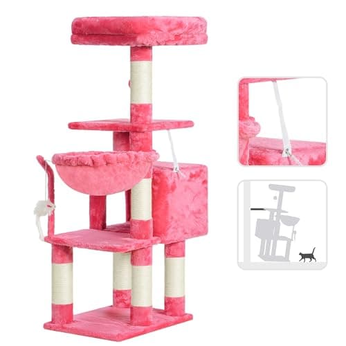 Cat Tower Condo with Toy for Indoor Cats