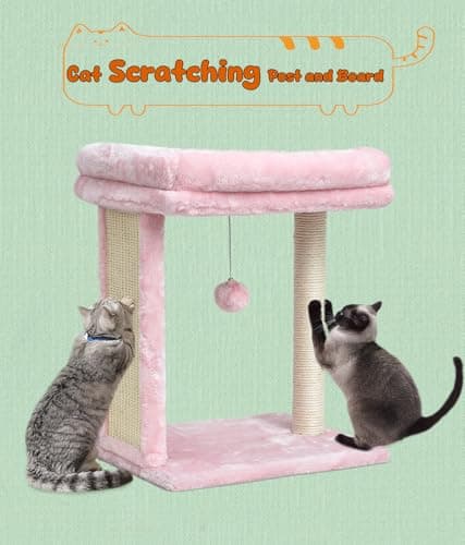 Small Pink Cat Tree for Indoor Kittens