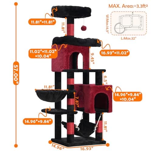 Heybly Multi-Level Cat Tower for Indoor Cats HCT016BR
Heybly Large Platform Cat Tree with Caves HCT016BR
Heybly Cat Condo with Sisal Scratching Posts HCT016BR