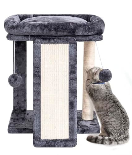 SYANDLVY Small Gothic Cat Tree for Indoor Cats — Smoky Grey