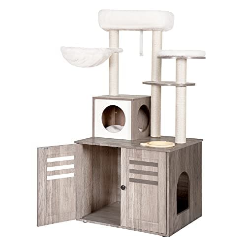 Heybly Cat Tree with Food Station and Condo