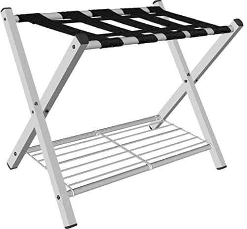 Mocomax Heavy Duty Foldable Luggage Rack, White