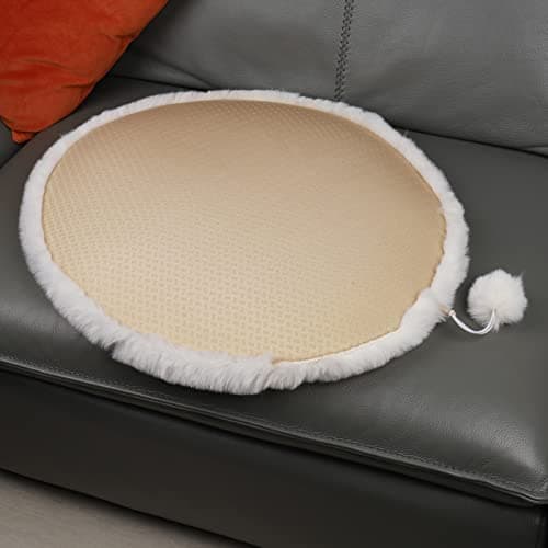 SHENGOCASE Replacable 10" Round Faux Rabbit Fur Cat Tree Cushion Pad
