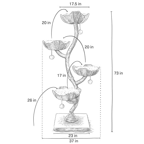 MAU 73" Modern Cat Tree for Large Cats & Scratching Tower