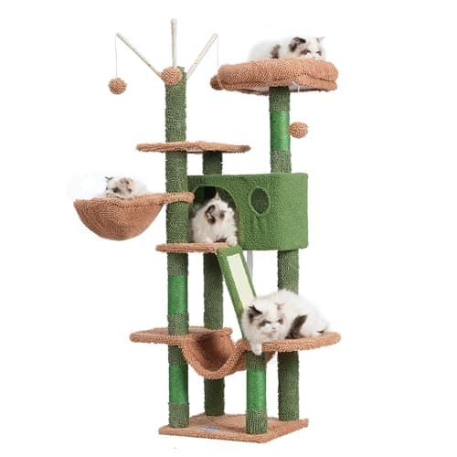 Smoky Gray MPJ019-SG Hey-Brother 53" Cat Tree for Indoor Cats — Cactus