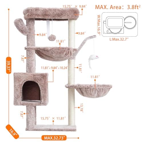 Cat Tree Tower Condo for Indoor Cats with Scratching Post and Toys