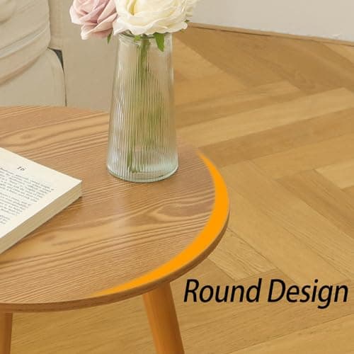 Awaseen Solid Wood Brown Living Room Side Table