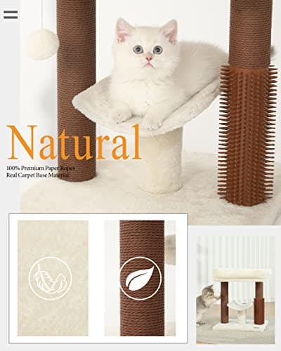HOOPET Cat Tree Tower with Cozy Perch, Scratching Post, and Interactive Ball