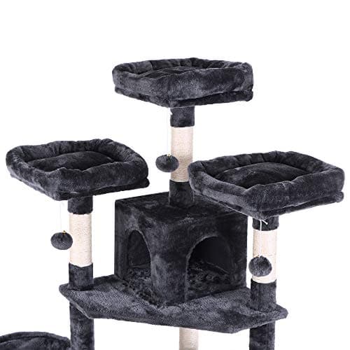 BEWISHOME Large Multi-Level Cat Tree with Plush Perches and Sisal Post MMJ14H