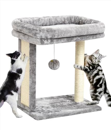 Small Pink Cat Tree for Indoor Kittens — Grey